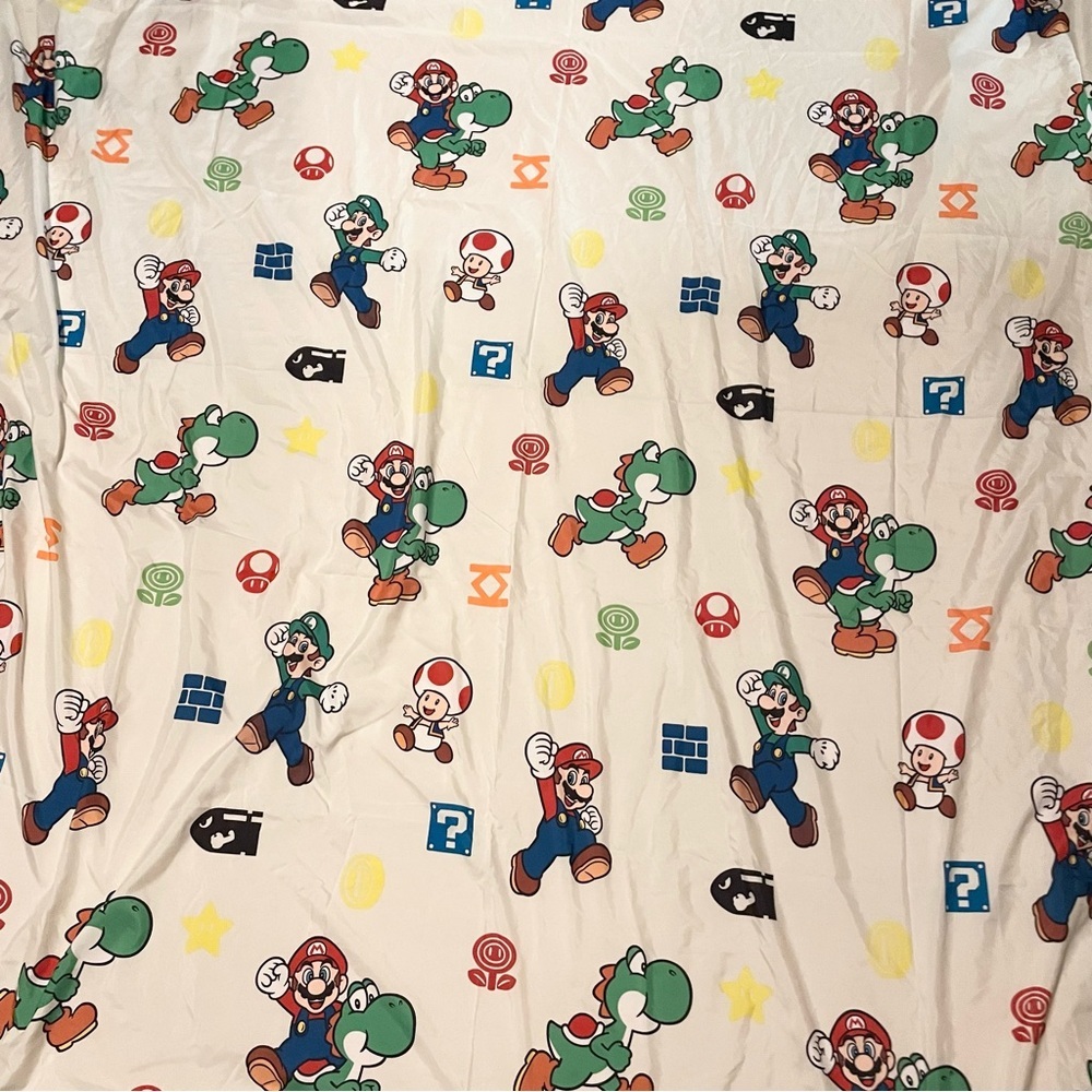 Super Mario Bros Nintendo Full Flat Sheet Kids Bed Sheet Yoshi Luigi